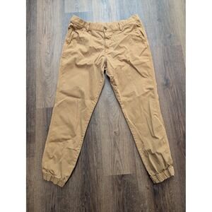 Bearbottom Jogger Pants Mens XL Brown Elastic Waist Cuff Chino Stretch Casual